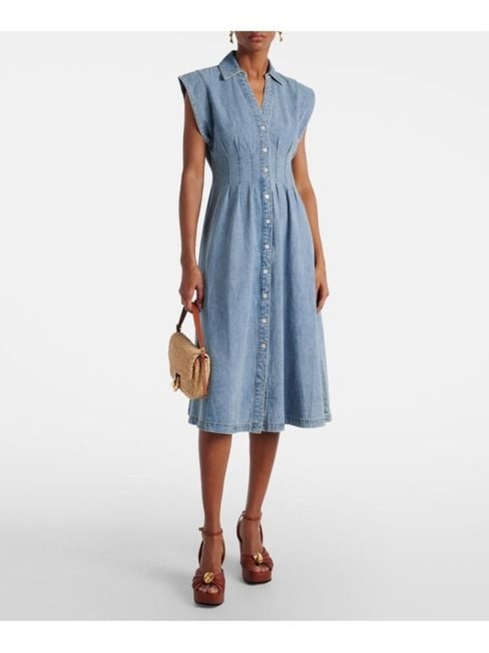 Veronica Beard Women's Blue Ruben Denim Midi, size 8